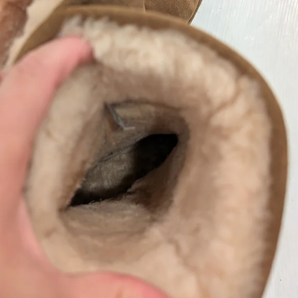 BEARPAW Emma Chestnut Tan Suede Sheepskin Fur Lined Cozy Tall Boots size 9 - Picture 10 of 12